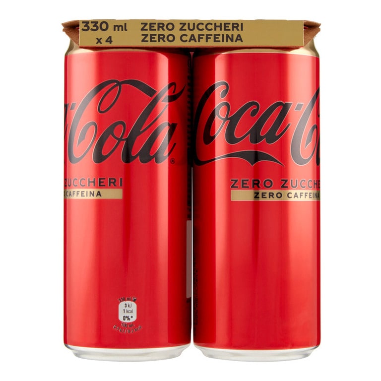 COCA COLA ZERO E CAFFEINA FREE-33CL LATT
